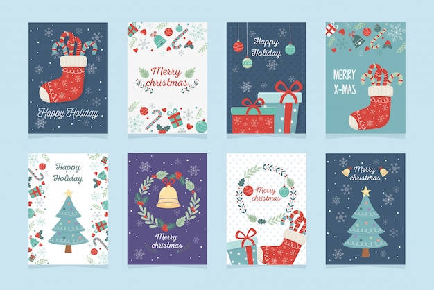 Set di poster decorazione celebrazione buon Natale