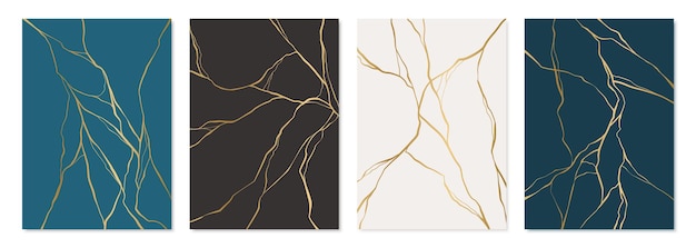 Set di poster design oro kintsugi