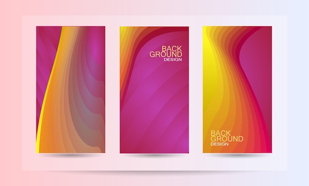 Set di poster in stile fluido creativo. forme 3D dinamiche su sfondo rosso chiaro. ideale per banner, ecc.