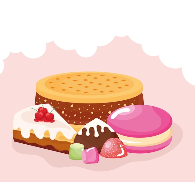Set di prodotti di pasticceria