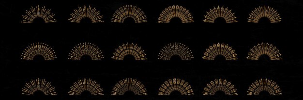 set di progettazione vettoriale degli elementi sunburst