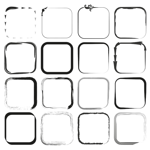 Set di quadrati grunge Illustrazione vettoriale EPS 10