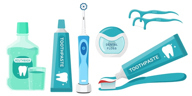 Set di raccolta di strumenti per la pulizia dell'igiene orale dentifricio spazzolino filo interdentale e liquido per collutorio
