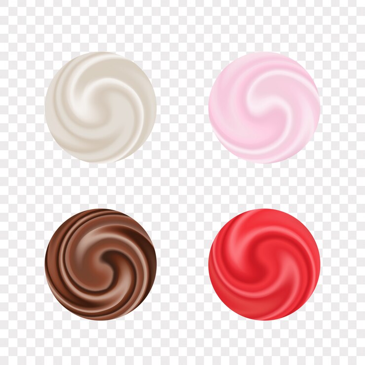 Vettore set di realistico effetto crema sullo sfondo trasparente per la decorazione e la copertura. raccolta di vortici cremosi di latte o texture liquida cosmetica.