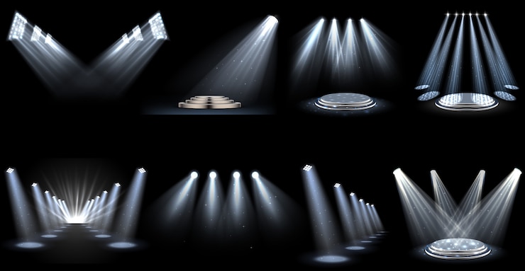 Vettore set di riflettori effetto luce