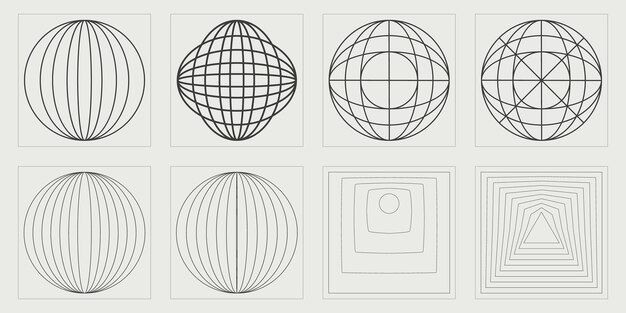 Set di risorse grafiche vettoriali Grande raccolta di simboli geometrici grafici astratti Elementi per la decorazione grafica