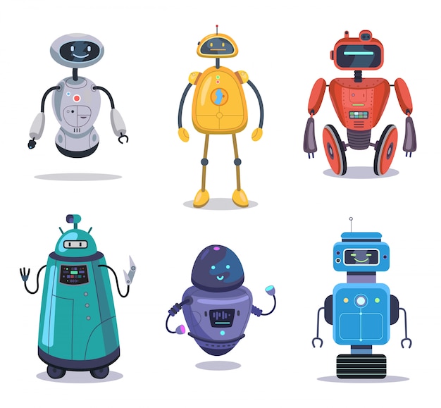 Set di robot robot umanoidi