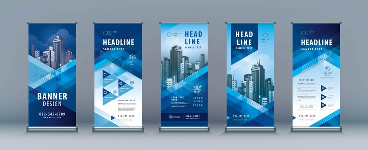 Set di roll up aziendali. Standee Design.
