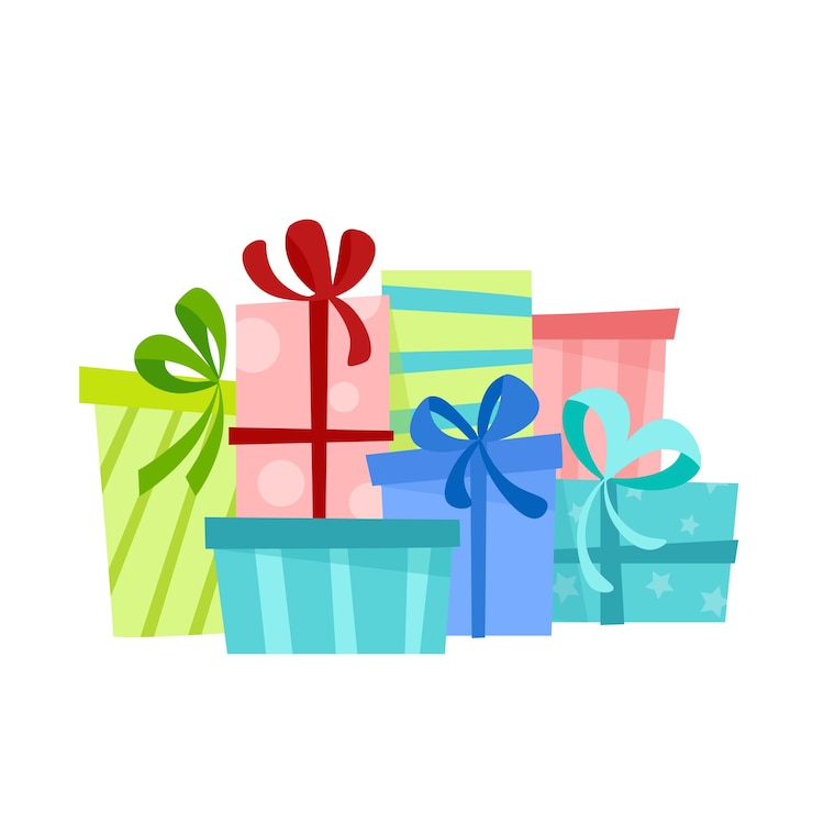 Vettore set di scatole da regalo colorate