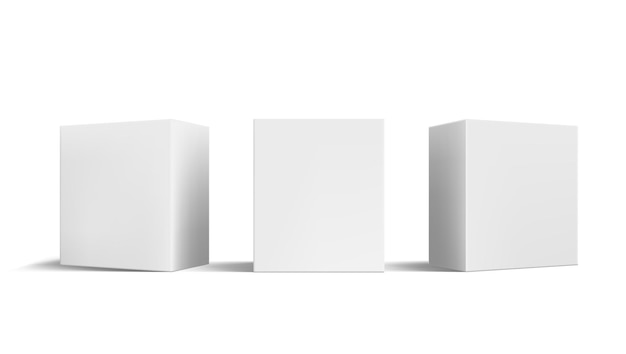 Set di scatole di cartone bianco per cosmetici o medicinali