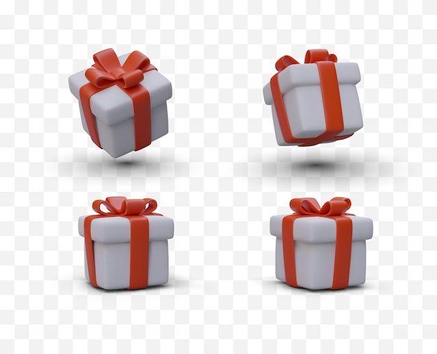 Set di scatole regalo 3D con fiocchi Confezione festiva di merci