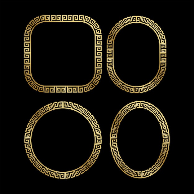 Set di scudi ornamentali con cornice dorata