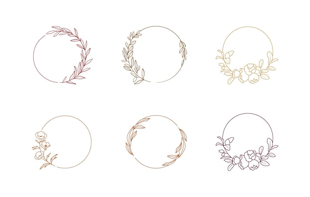 Set di segni vettoriali femminili o modelli di logo - logo del matrimonio vettoriale