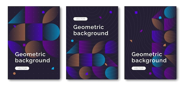 Set di sfondo geometrico a gradiente minimo Illustrazione vettoriale