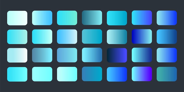 Vettore set di sfumature blu