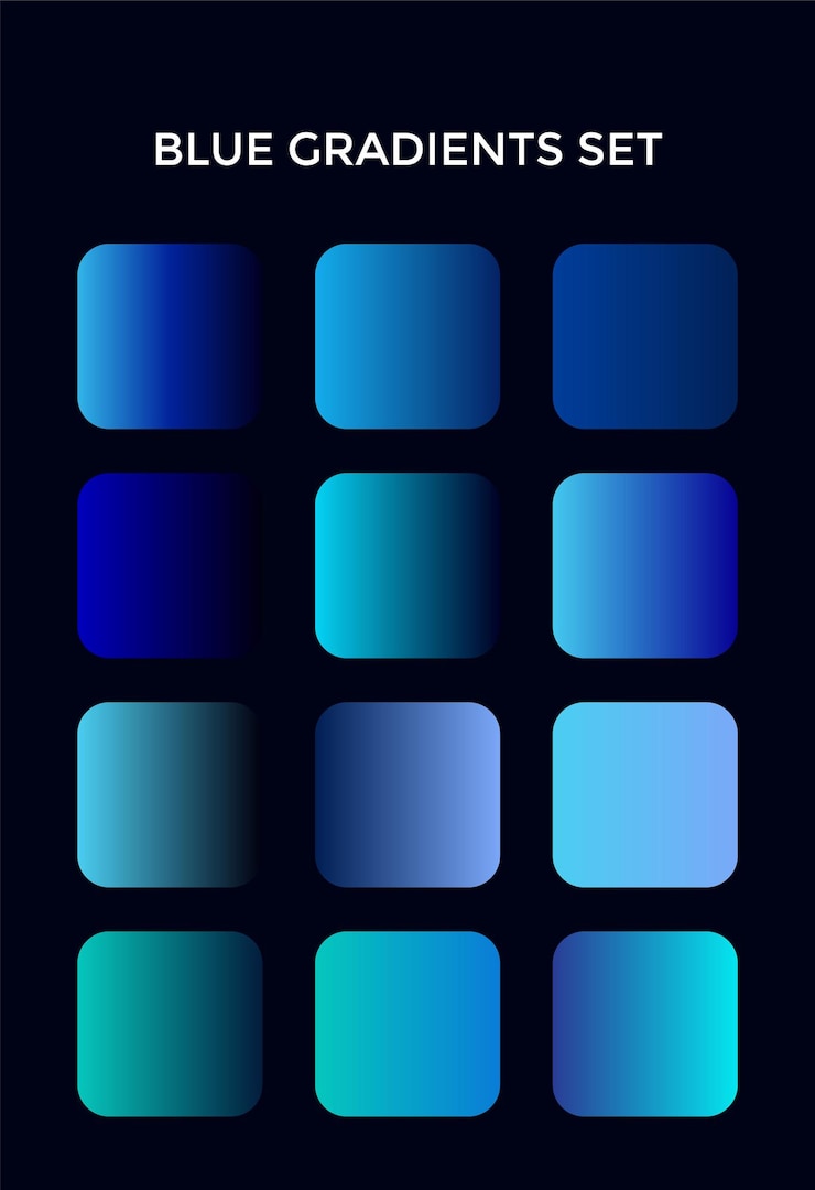 Vettore set di sfumature blu