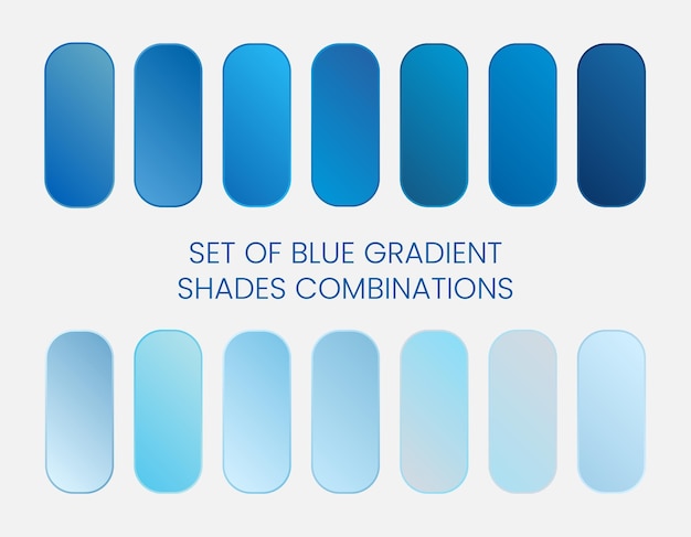 Set di sfumature di gradiente blu
