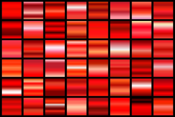 Vettore set di sfumature rosse