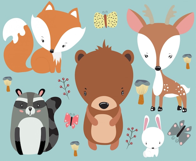 Set di simpatici animaletti