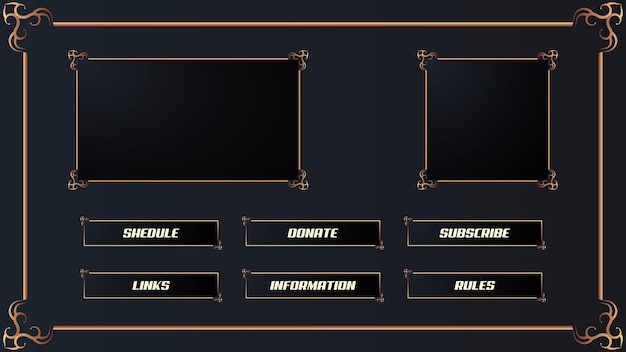 Set di sovrapposizione del pannello streamer di lusso di Twitch