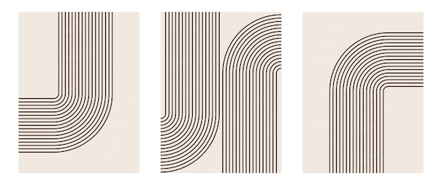 Set di stampe d'arte moderna e minimalista con sfondo estetico contemporaneo organico astratto