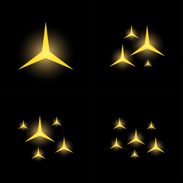 Set di stelle brilla design piatto