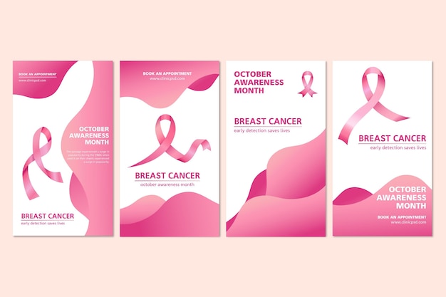 Set di storie di instagram di cancro al seno