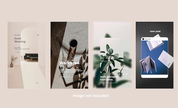 Set di storie di instagram minimaliste per il marchio