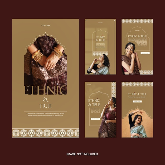 Set di storie etniche e tradizionali su Instagram