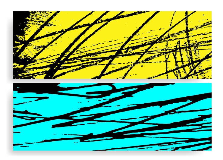 Vettore set di striscioni ad illustrazione vettoriale a sfondo cartaceo a colori vivaci disegnati a mano