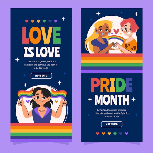 Set di striscioni per la celebrazione del mese dell'orgoglio