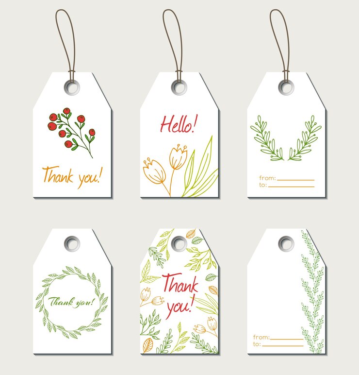 Vettore set di tag regalo floreale vettoriale