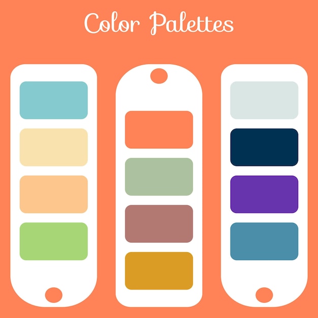 Set di tavolozze di colori astratte, sfondo di tavolozze di combinazione multi colore per la progettazione di ui ux
