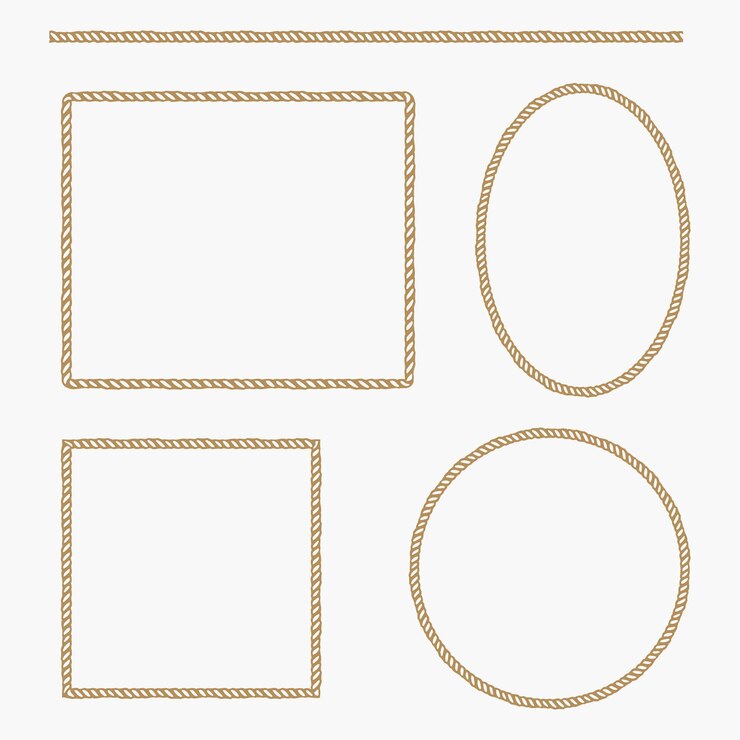 Set di telaio in corda isolato su sfondo bianco. Illustrazione vettoriale.
