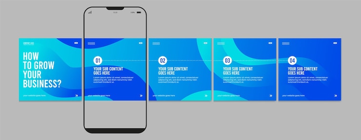 Vettore set di template di post di carousel di instagram editabile
