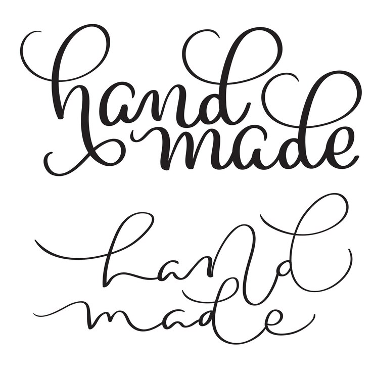 Vettore set di testo fatto a mano su sfondo bianco vintage calligraphy lettering illustrazione vettoriale eps10
