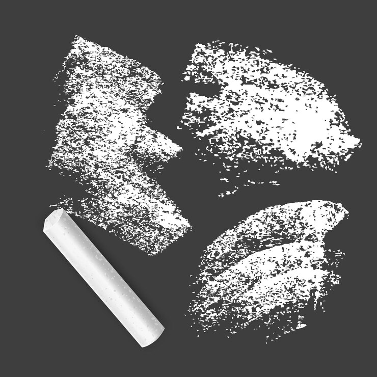 Vettore set di texture grunge creato con gesso di colore bianco.