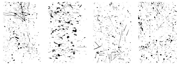 Set di texture in bianco e nero in difficoltà Grunge sfondi e sovrapposizioni EPS 10