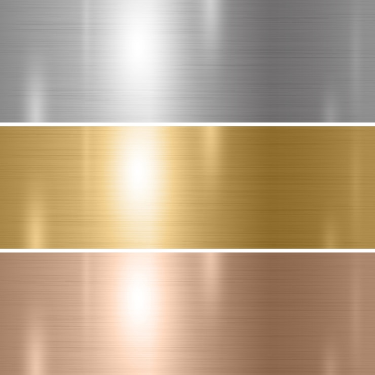 Set di texture metallo rame oro argento