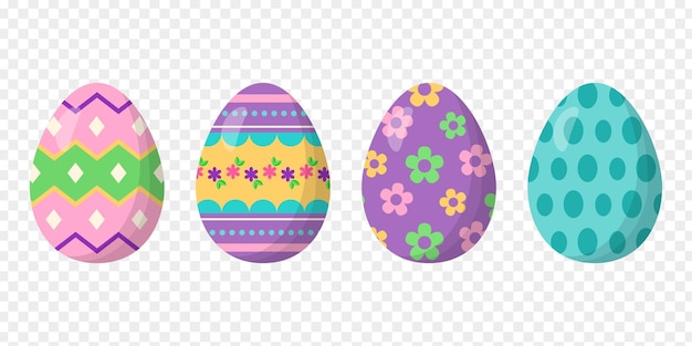 Set di uova di Pasqua colorate