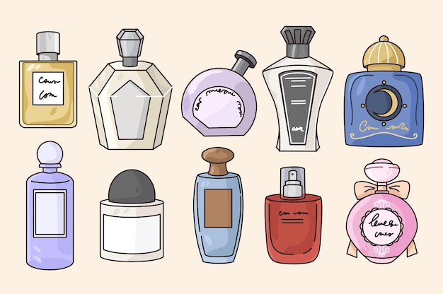 Set di varie bottiglie di profumo