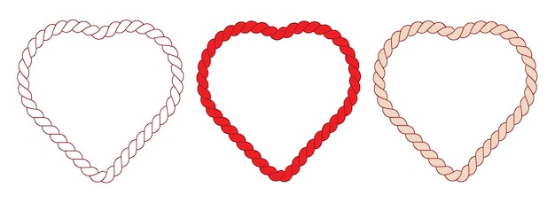 Set di varie corde a forma di cuore