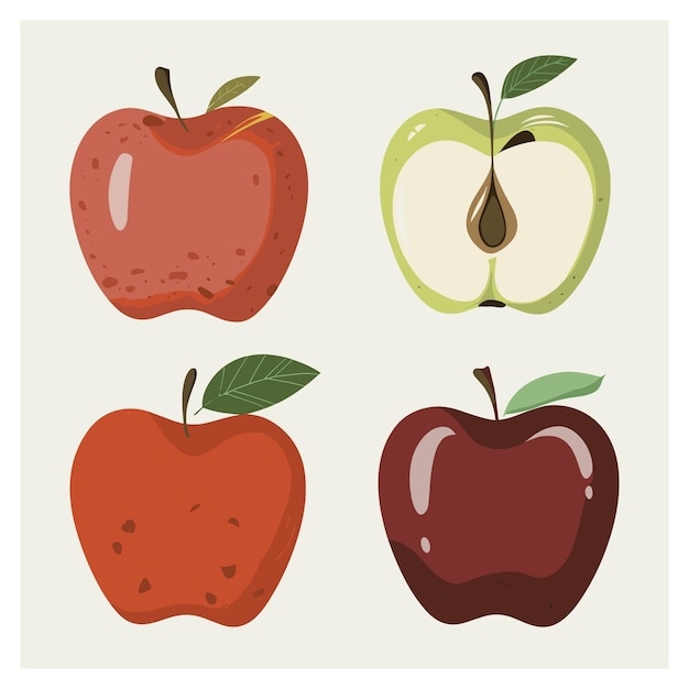 Set di vettori di frutta di mela