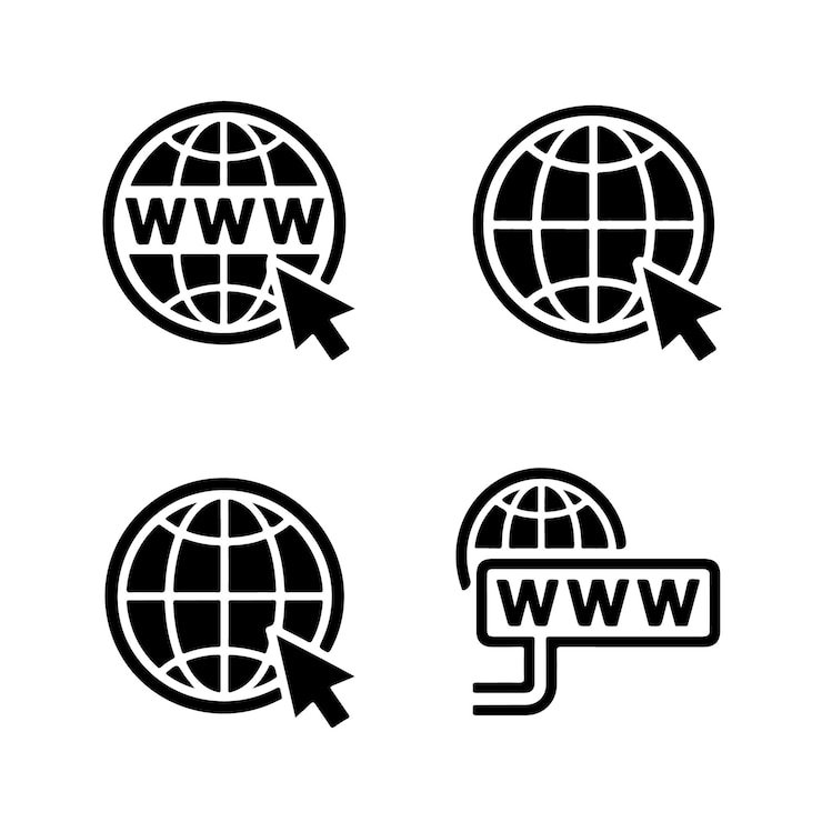 Vettore set di vettori di icone di siti web
