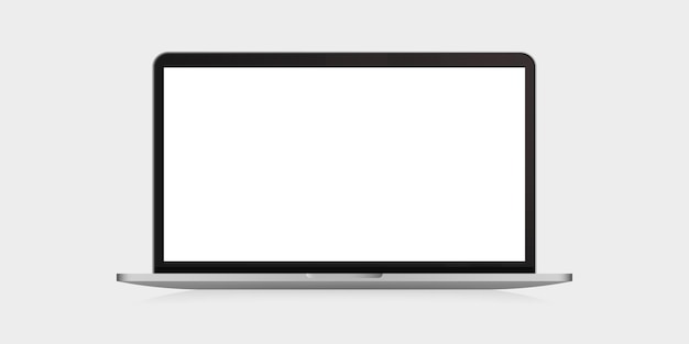 Set di vettori per dispositivi portatili realistici Computer con mockup dello schermo del notebook ombra