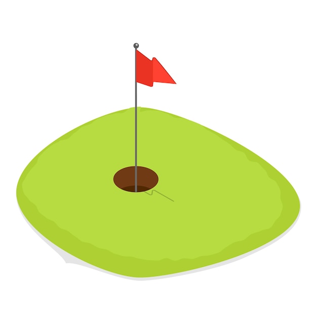 Set di vettori piatti isometrici 3D di attrezzature da golf Articolo 6