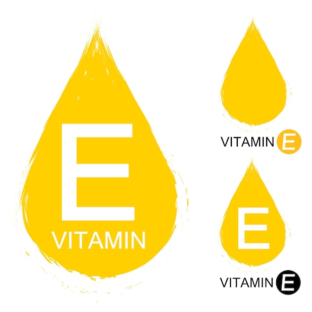 Set di vitamine E icone simboli isolati illustrazione vettoriale