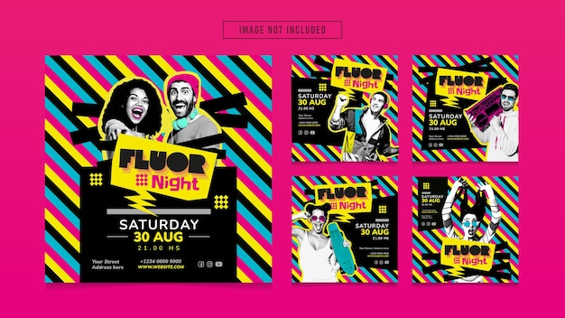Set di volantini Fluor Night
