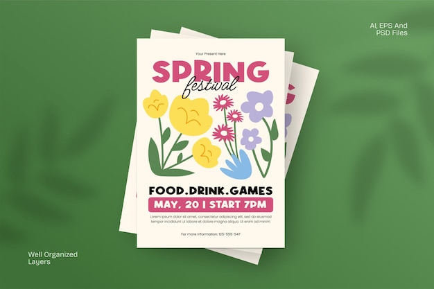Set di volantini per la festa di primavera