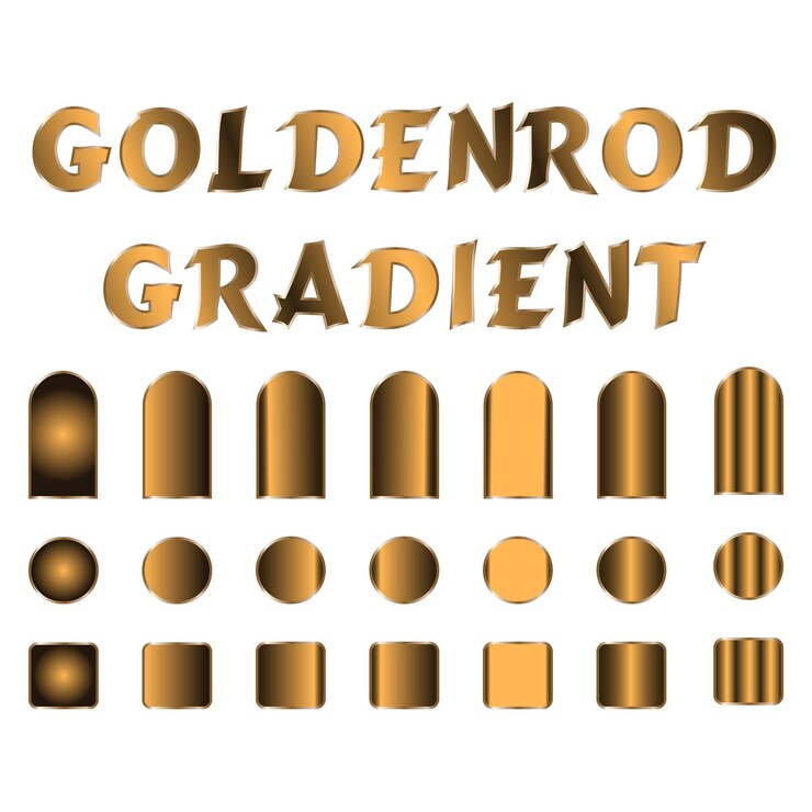 Vettore set goldenrod gradient